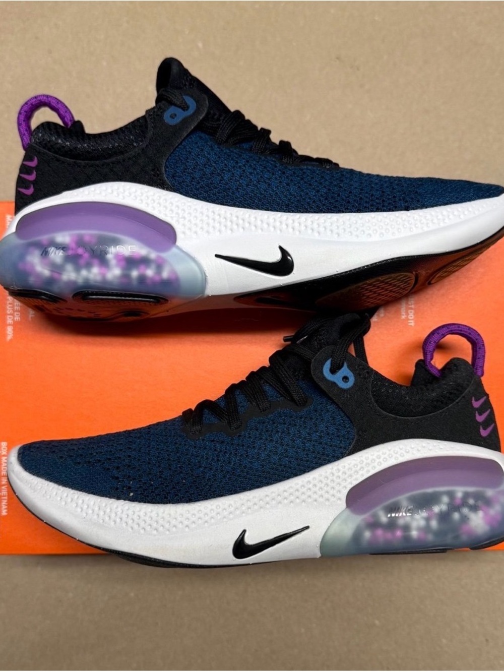 Nike Joyride Run Flyknit Black Valerian Blue Womens running shoes size 5 NEW!